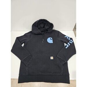 Carhartt Hoodie Youth Small 4 6 Black Blue Sweatshirt Pullover Long Sleeve